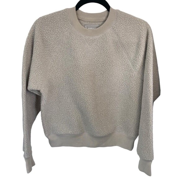 Everlane Tops - Everlane Renew Sherpa Cropped Sweatshirt Beige‎ Size Medium